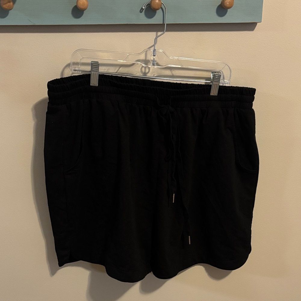 Cotton bleu Black Women's Shorts size 2x